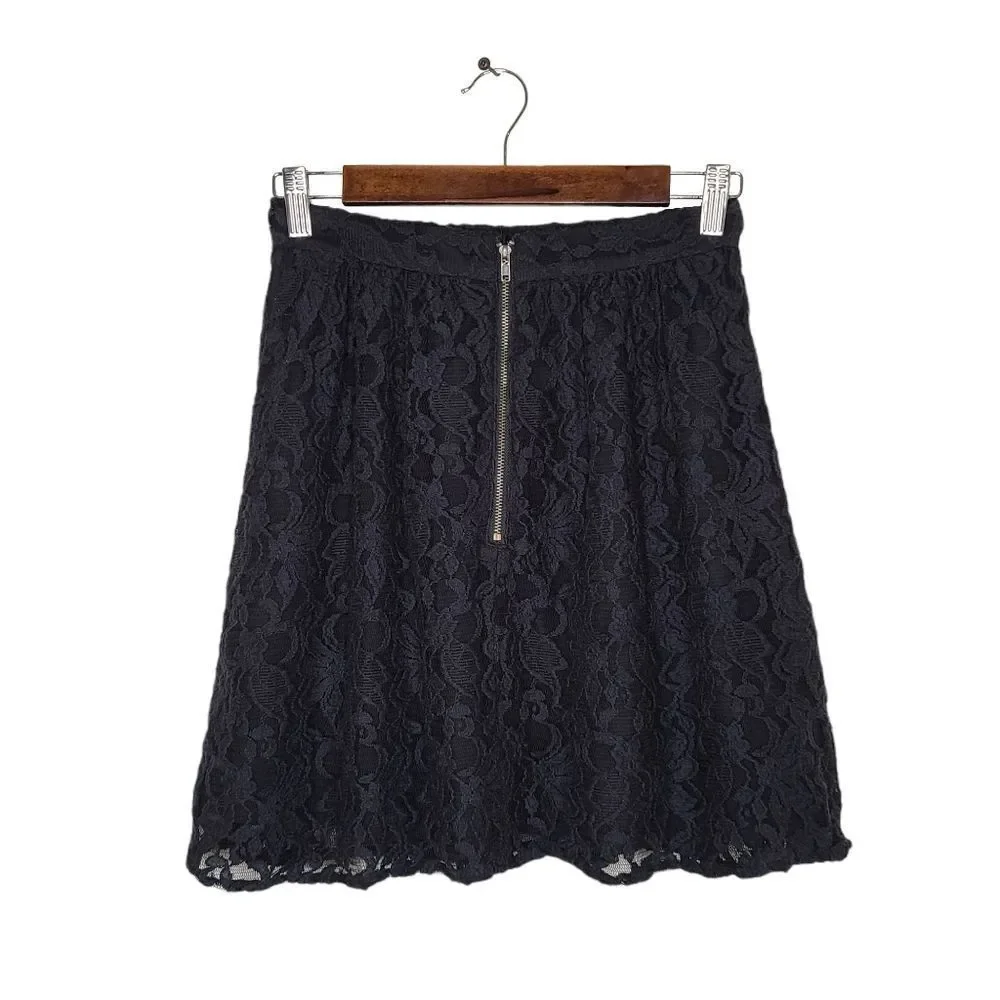 Kimchi Blue | Black Lined Lace Pocket Skirt | 2 - Picture 9 of 14